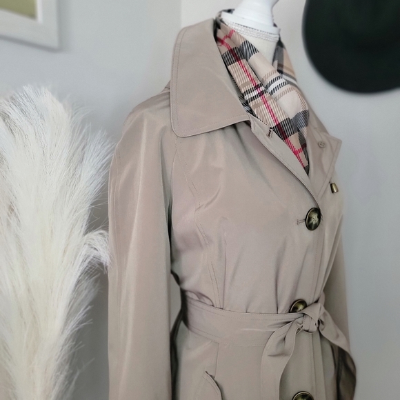 🌧 ☔️ London Fog Taupe All Weather Maxi Trench Coat - Picture 2 of 11